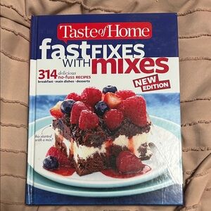 Taste of Home Fast Fixes with Mixes Cookbook - Blue and Red Cover